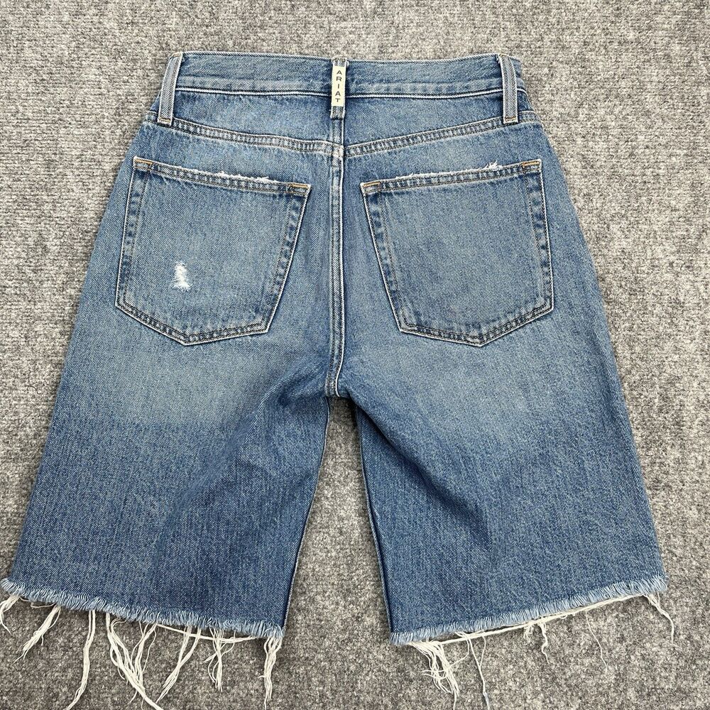 Ariat Real Denim Shorts Womens 26 Ultra High Rise Jazmine Button Fly Distressed - Picture 2 of 11